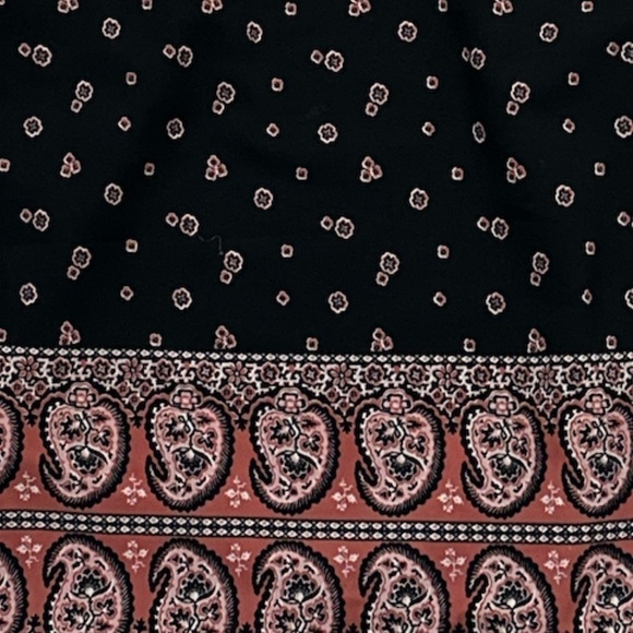 Abercrombie & Fitch Office Keyhole Back Dress Boho/Floral Paisley Trim & Cuffs - Picture 6 of 8